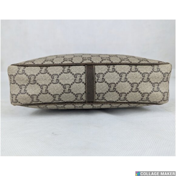 Authentic GUCCI Plus GG Pattern Shoulder/Crossbody Bag PVC Leather Brown Italy - Picture 11 of 16